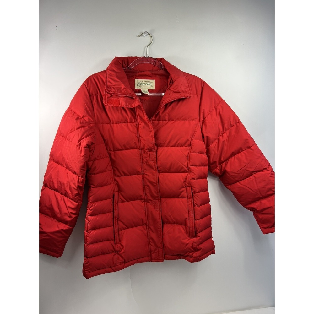 St John's Bay Coat Jacket‎ Women's Size S Red Down Feather Filled
